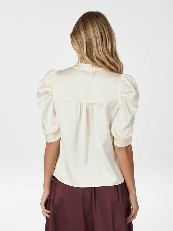 Roella Heavy Sateen Blouse  Pearl