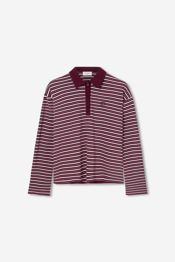 Elmer Polo Shirt  Deep Plum Stripe