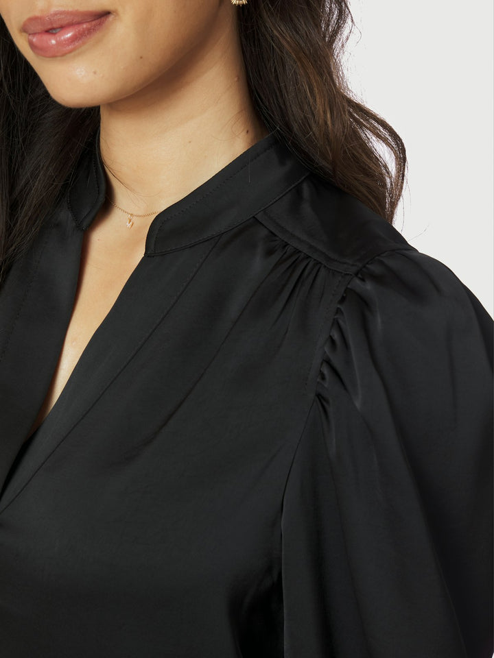 Rosslyn Heavy Sateen Blouse  Black