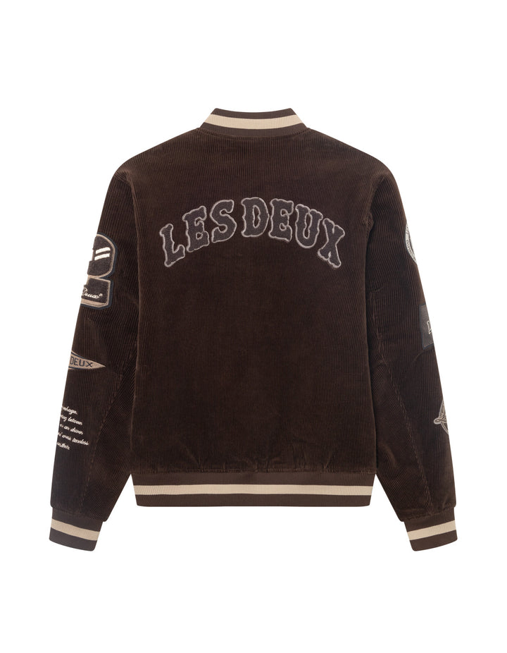 Corduroy Varsity Jacket  Slate Brown
