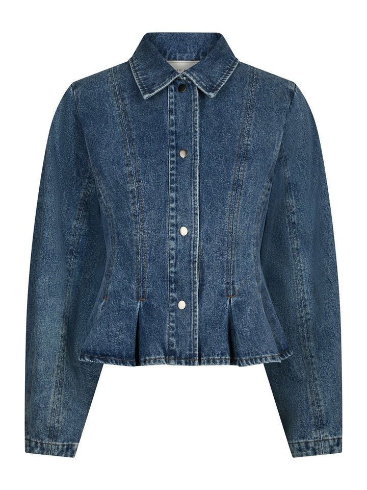 Rivora Denim Peplum Jacket  Blue