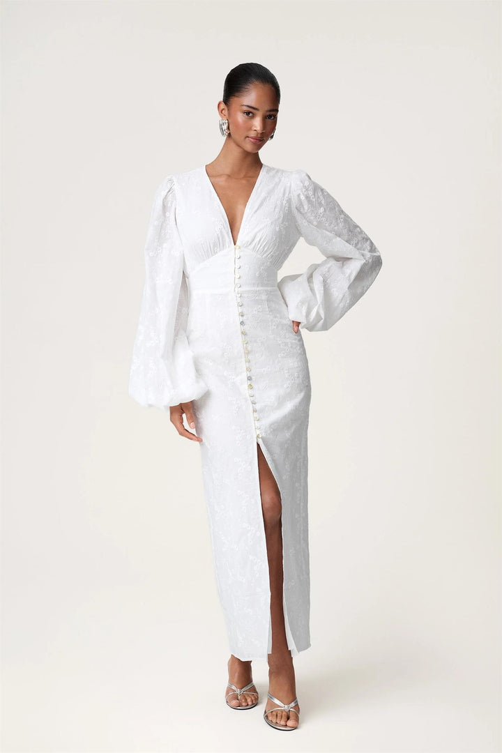 Positano Maxi dress  White Embroidry