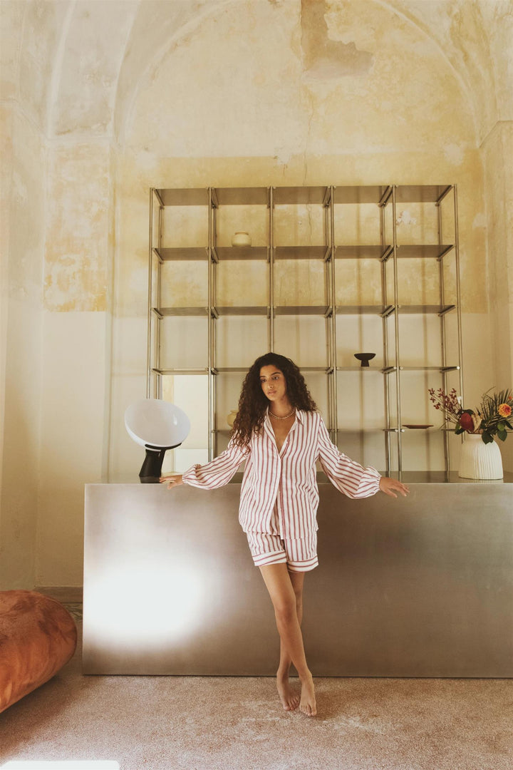 Fable Shirt  Berry Stripe