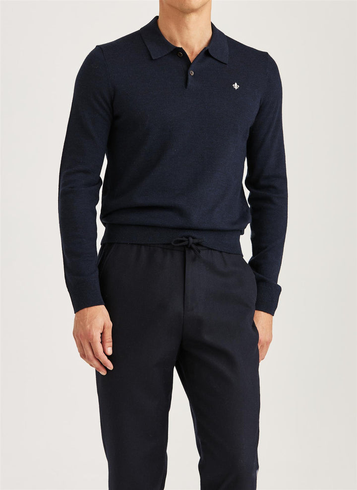 Merino Polo Knit  Navy