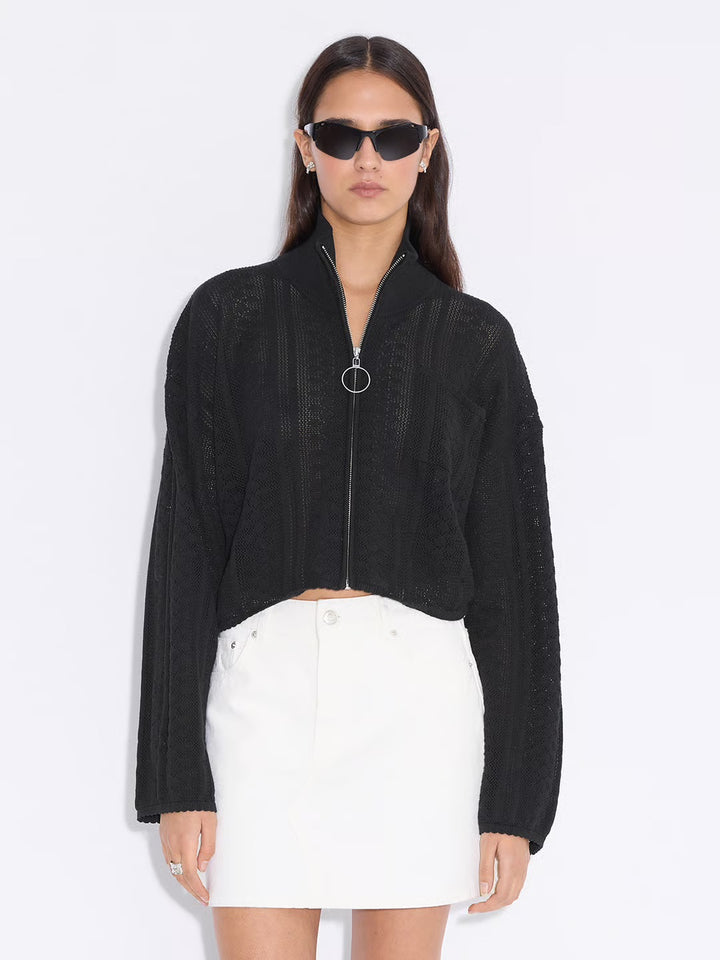 Tine Crochet Cardigan  Black