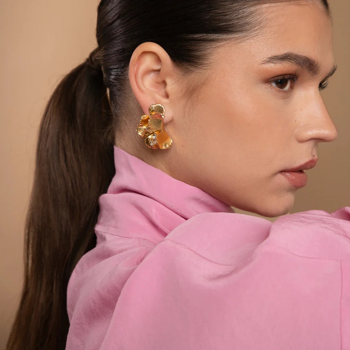 MALVA EARRINGS GOLD  Crystal