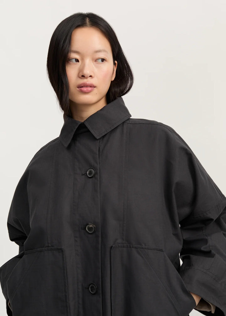 Jay Coat Ripstop Oilskin Silkwax  Antracite