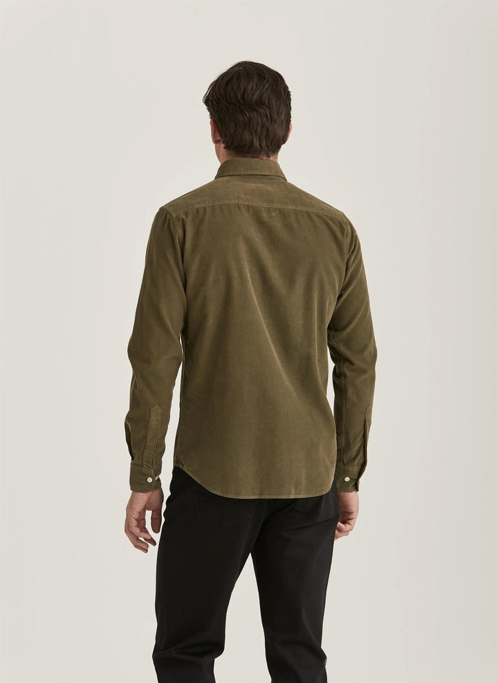 Douglas Cord Shirt-Slim Fit  Olive