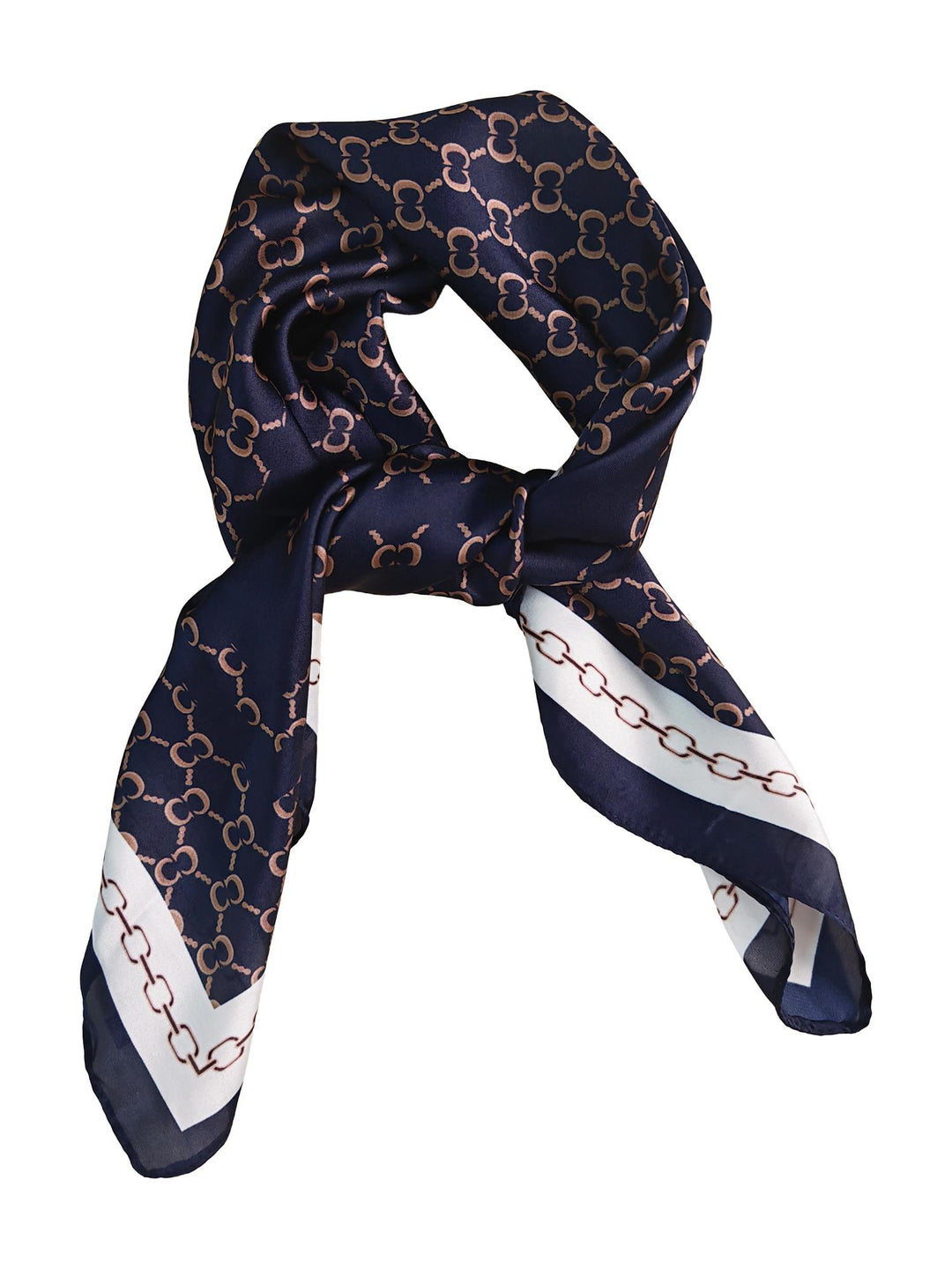 Skjerf småmønstert 70x70  Navy