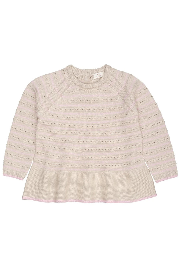 MERINO HOLE PATTERN BLOUSE  P0ale Cream