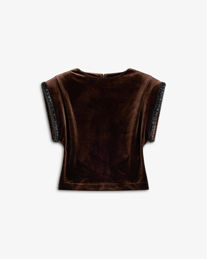 Sunset Velour Top Cocoa Brown