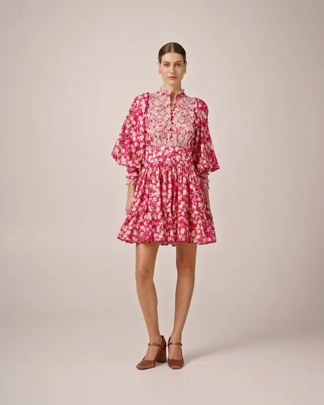 COTTON SLUB MINI DRESS  Poppy Meadow
