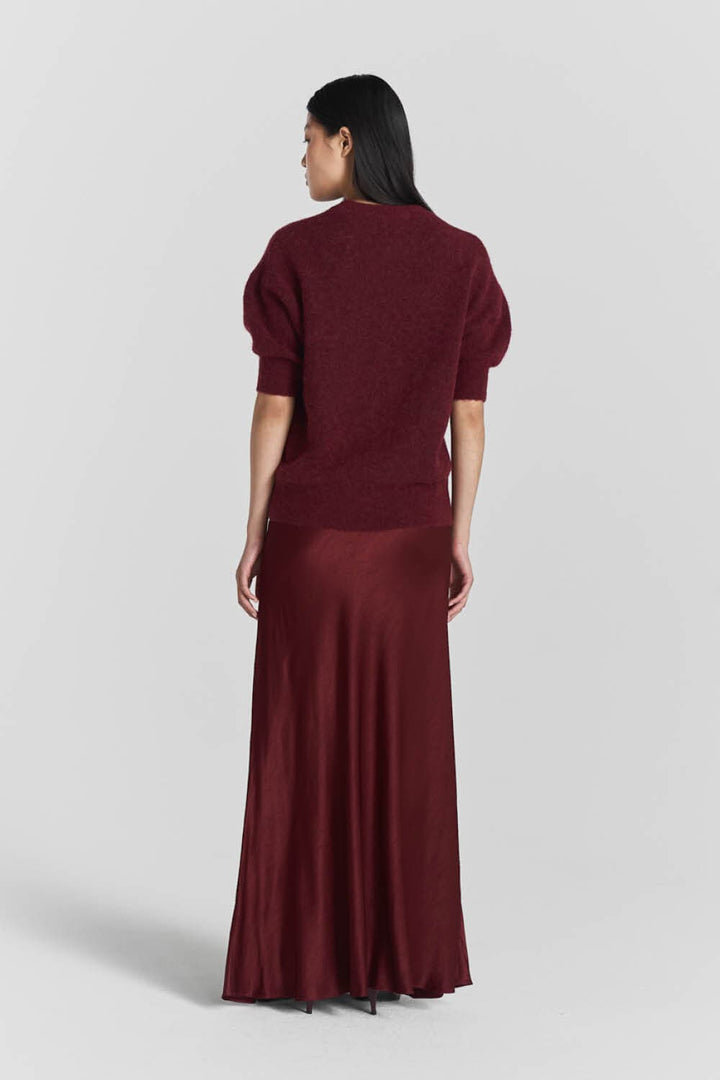 Tyne Satin Skirt  Burgundy