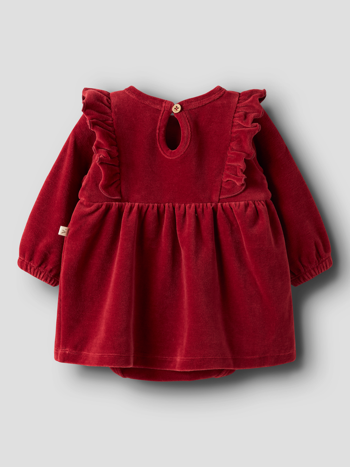 NBFSAGA SAG LS BODY DRESS LIL  Mellomrød