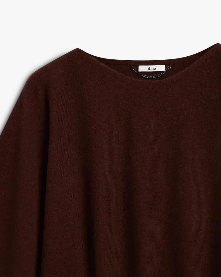 IBEN ENZO MERINO PONCHO  Cocoa Brown