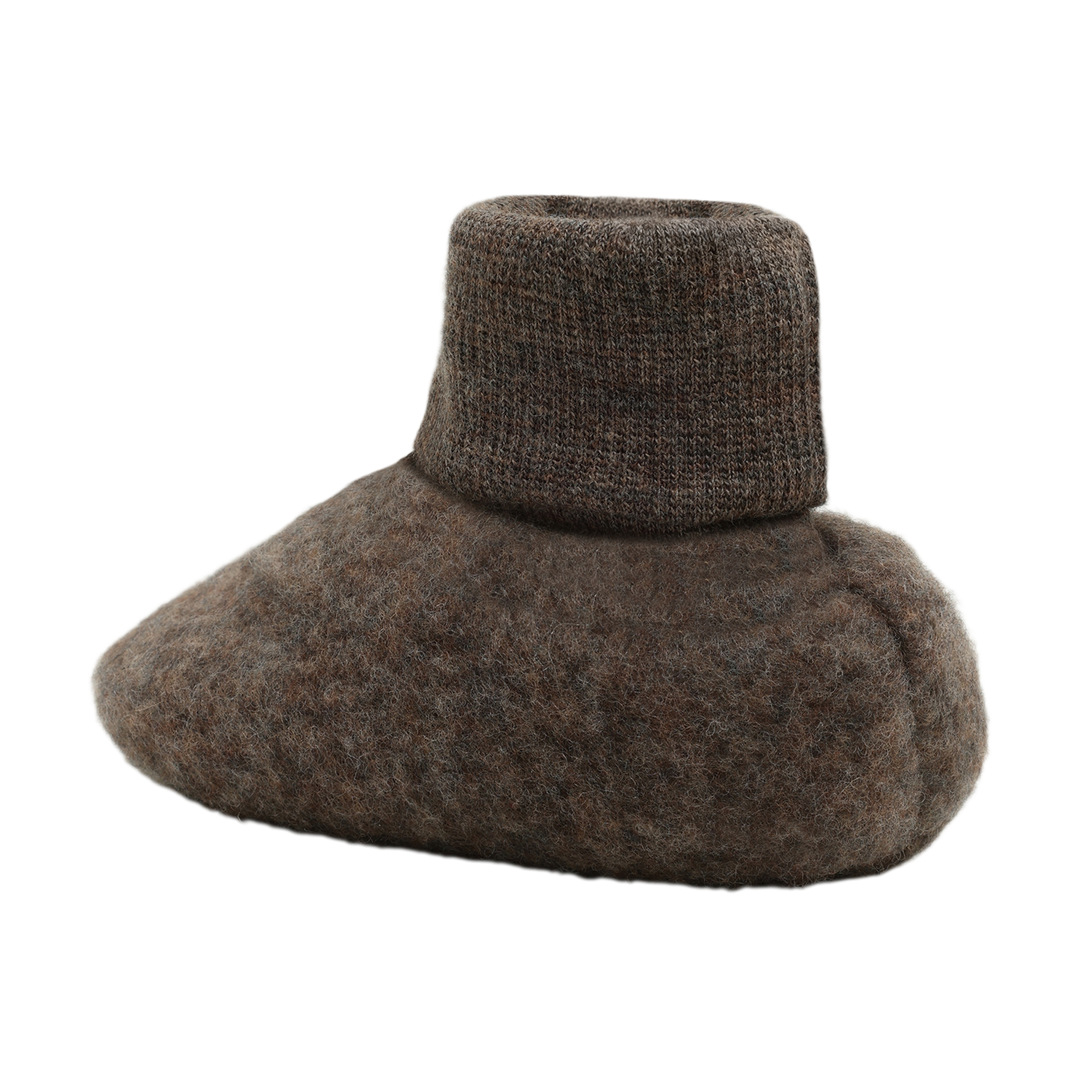 Footies Wool Fleece  Brown Melange