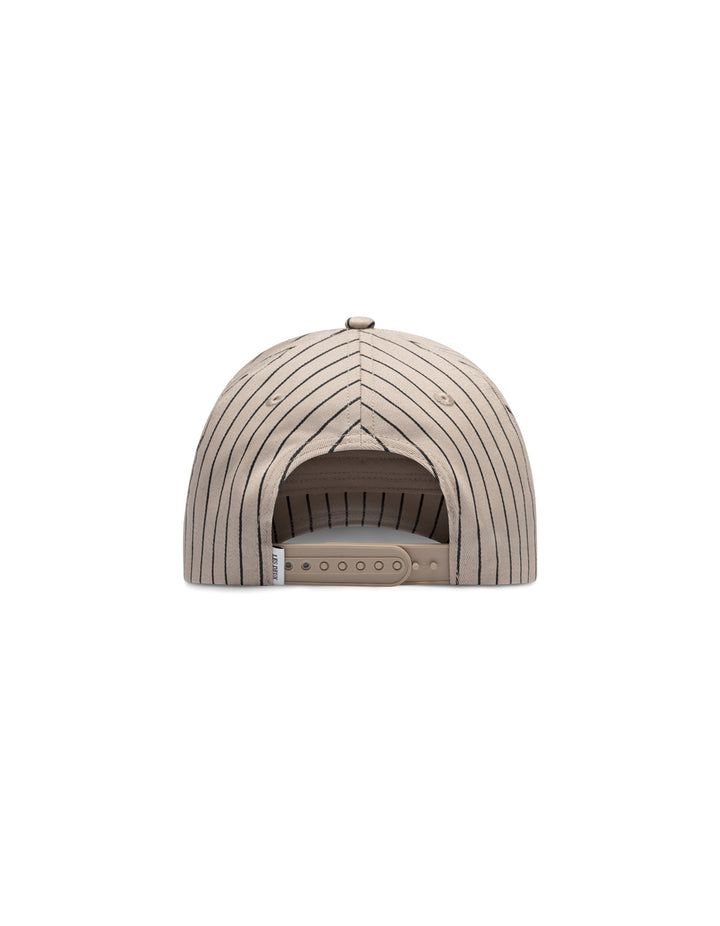 Blake W Pinstripe Baseball Cap  Dark Sand