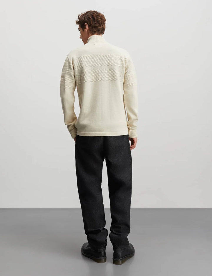 Wool Klemens Zip Knit  Vanilla Ice