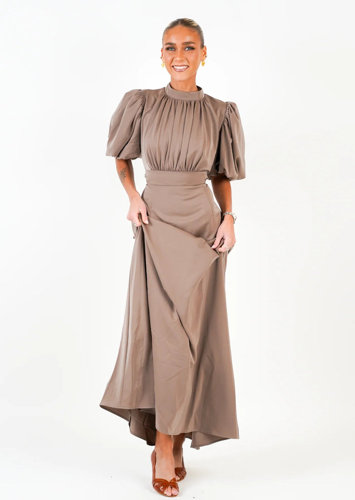 HOLLY KJOLE - LONG  Taupe