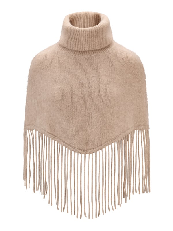 Nikola Chunky Poncho  Hazel Beige