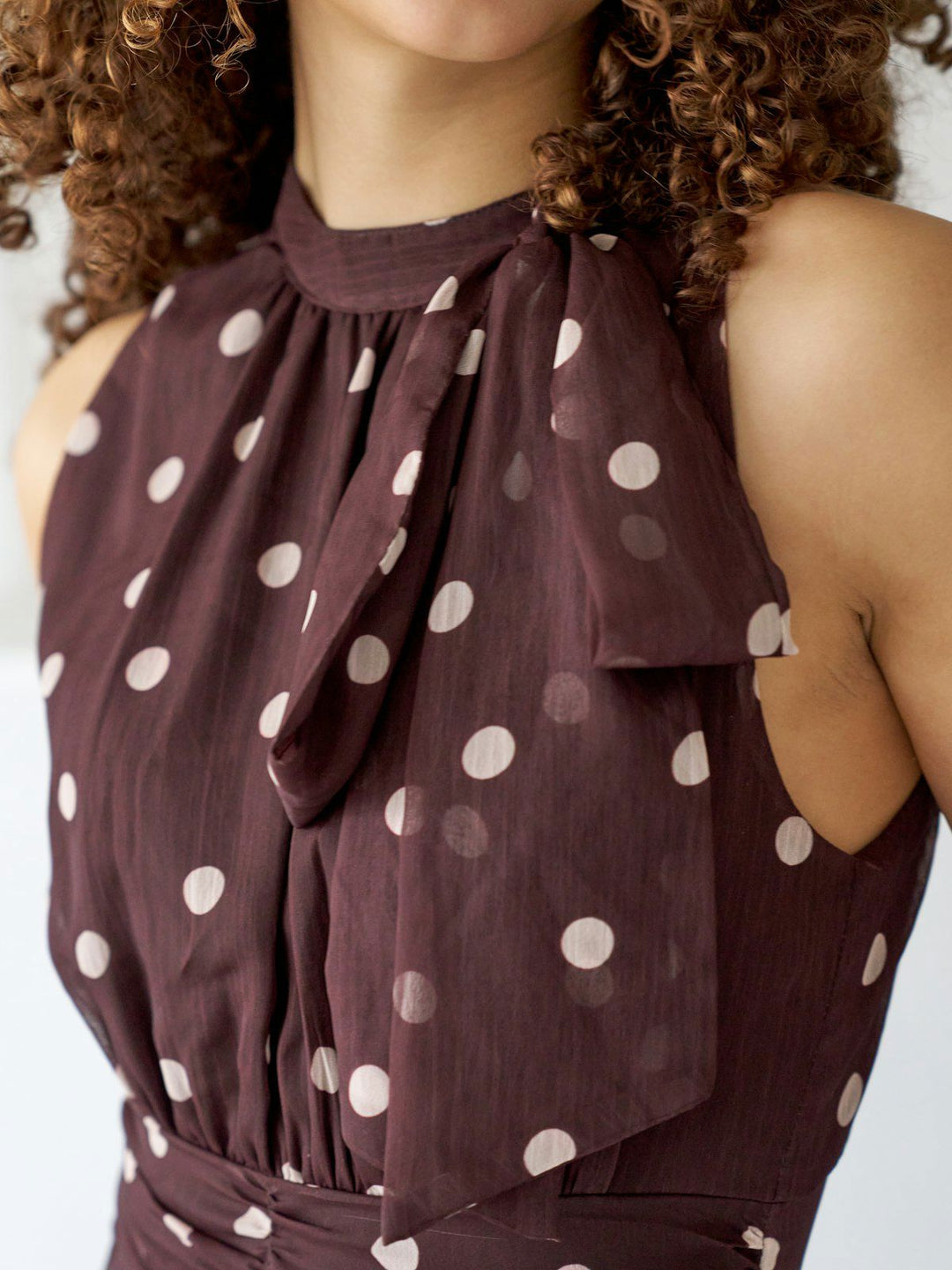 Marli Big Dot Dress  Brown