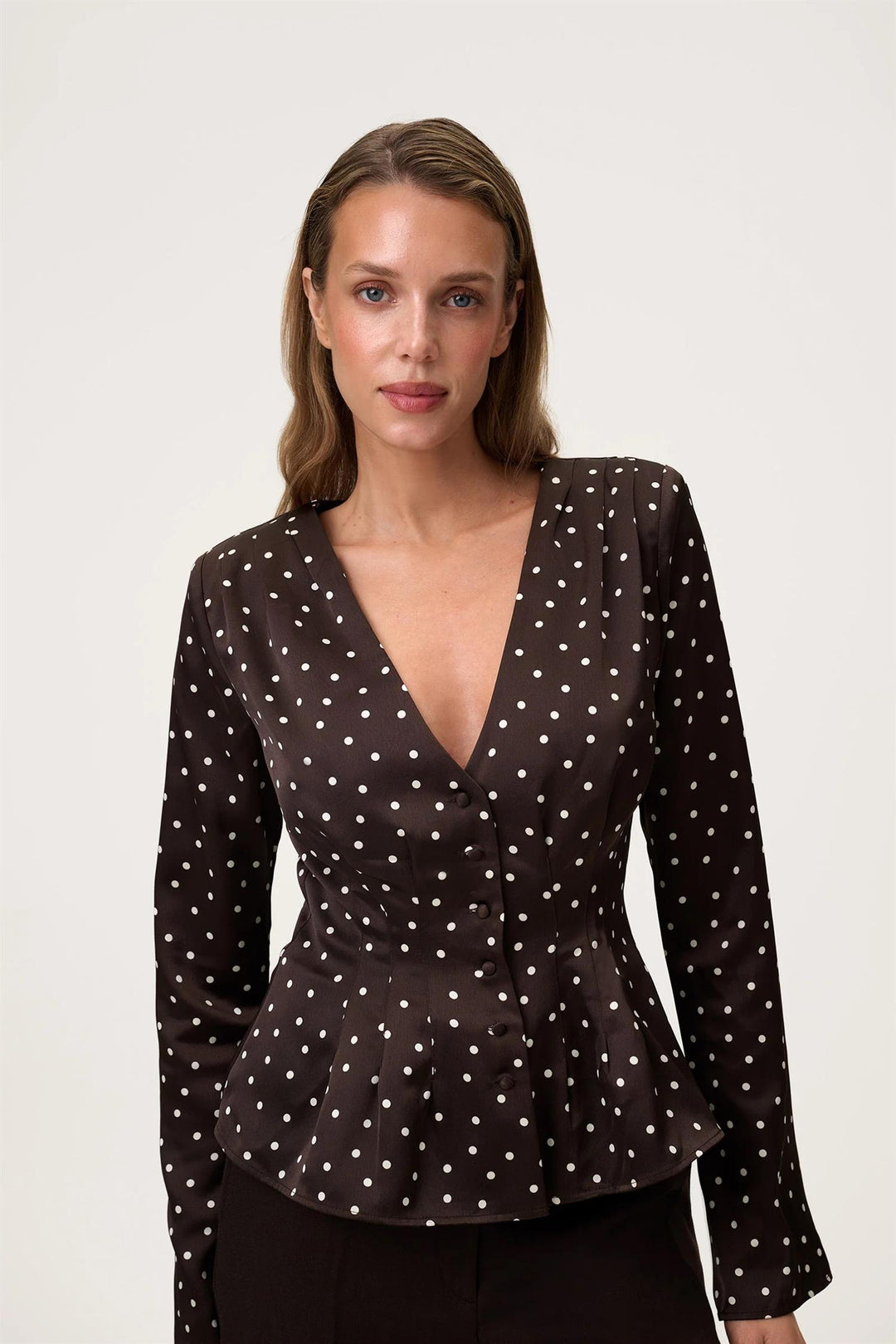MARMO BLOUSE  Micro Dots Espresso