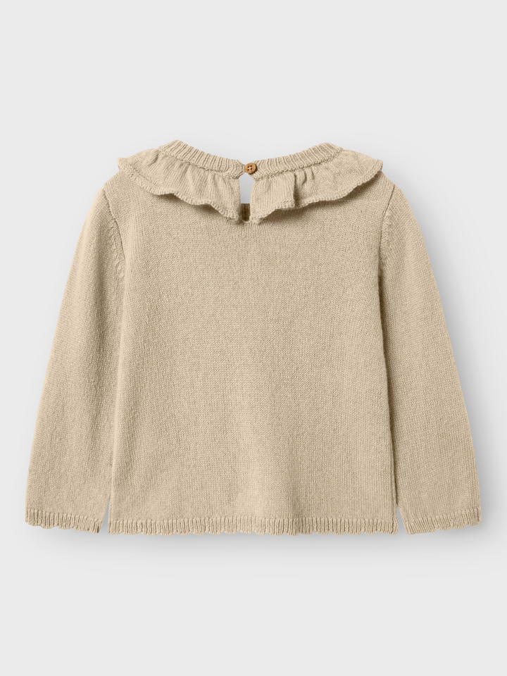 Nmfnalio Wool Ls Knit Lil  Beige