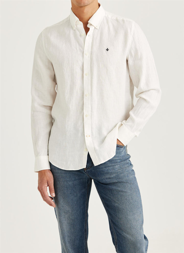 Douglas BD Linen Shirt LS  Off White