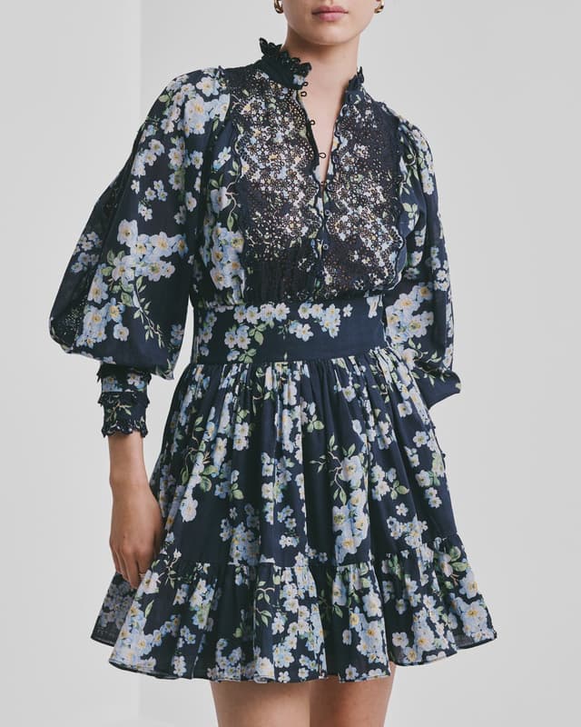 COTTON SLUB MINI DRESS  Cherry Blossom