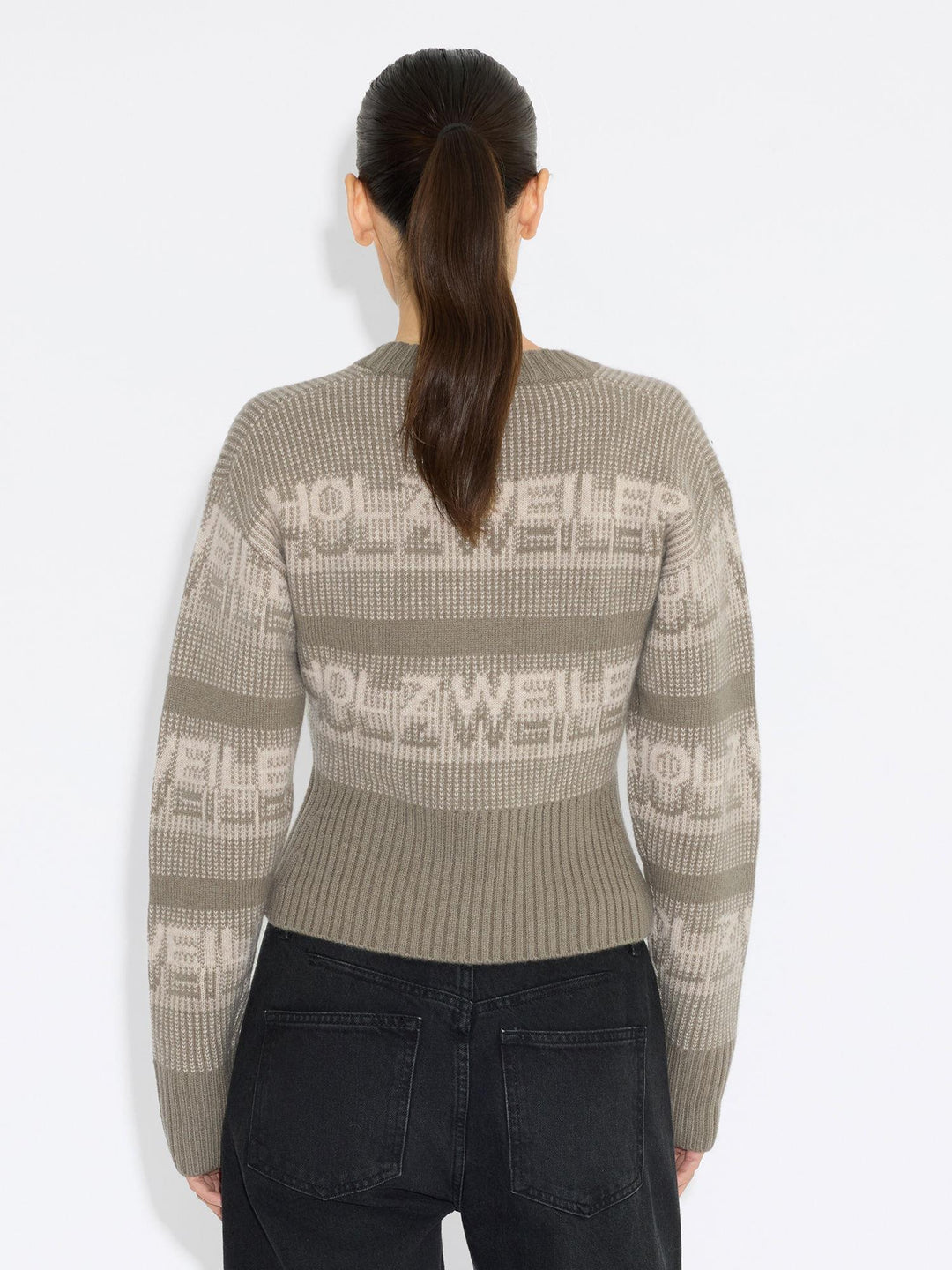 Ski Cropped Crewneck Khaki Mix