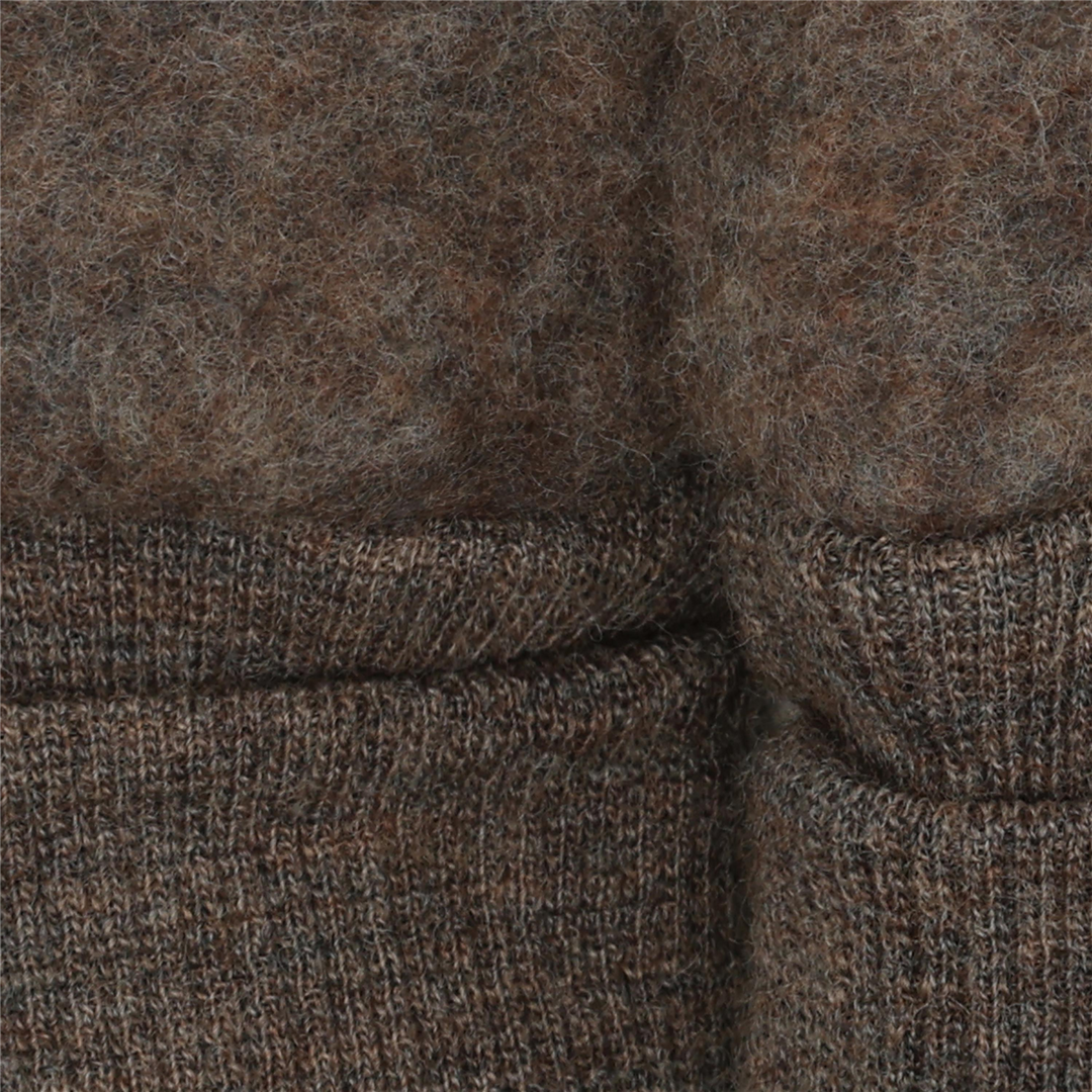 Mittens Wool Fleece  Brown Melange