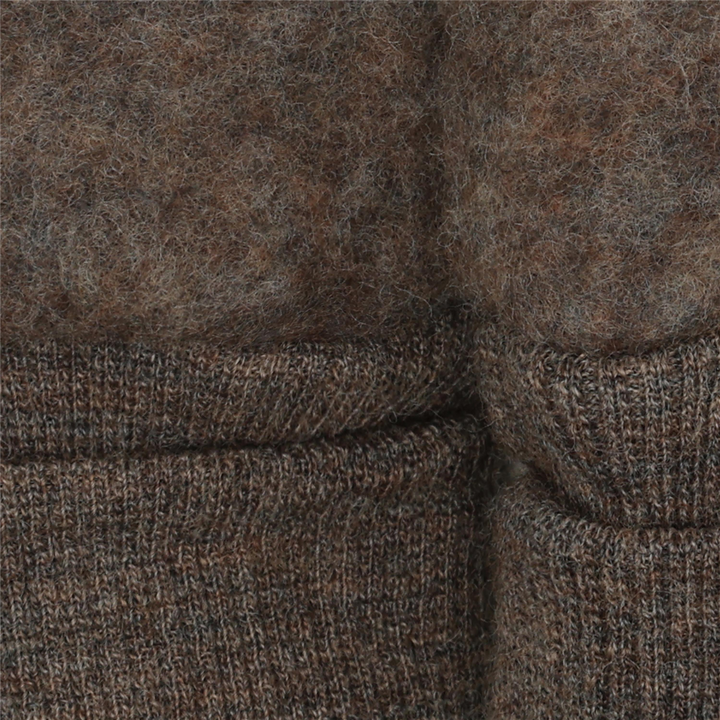 Mittens Wool Fleece  Brown Melange