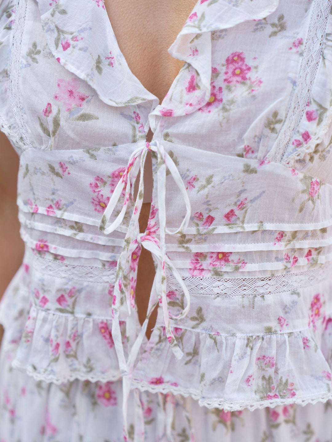 Netali Spring Flower Top  Off White