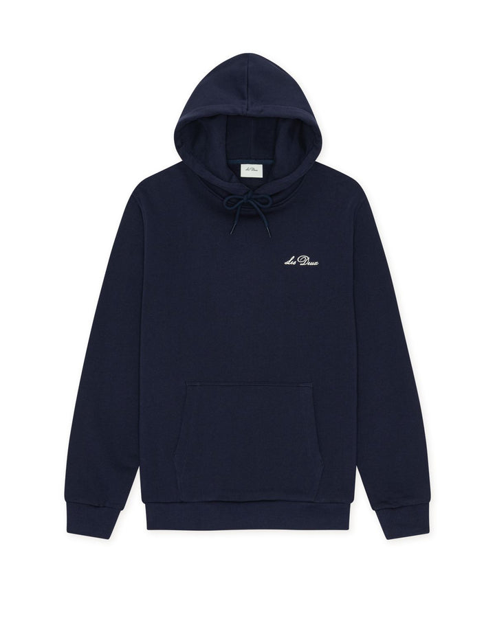 Signature Print Hoodie Dark Navy Blue