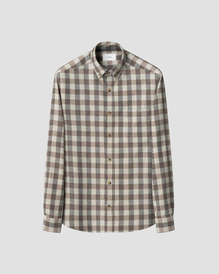 Block Check Flannel  Beige