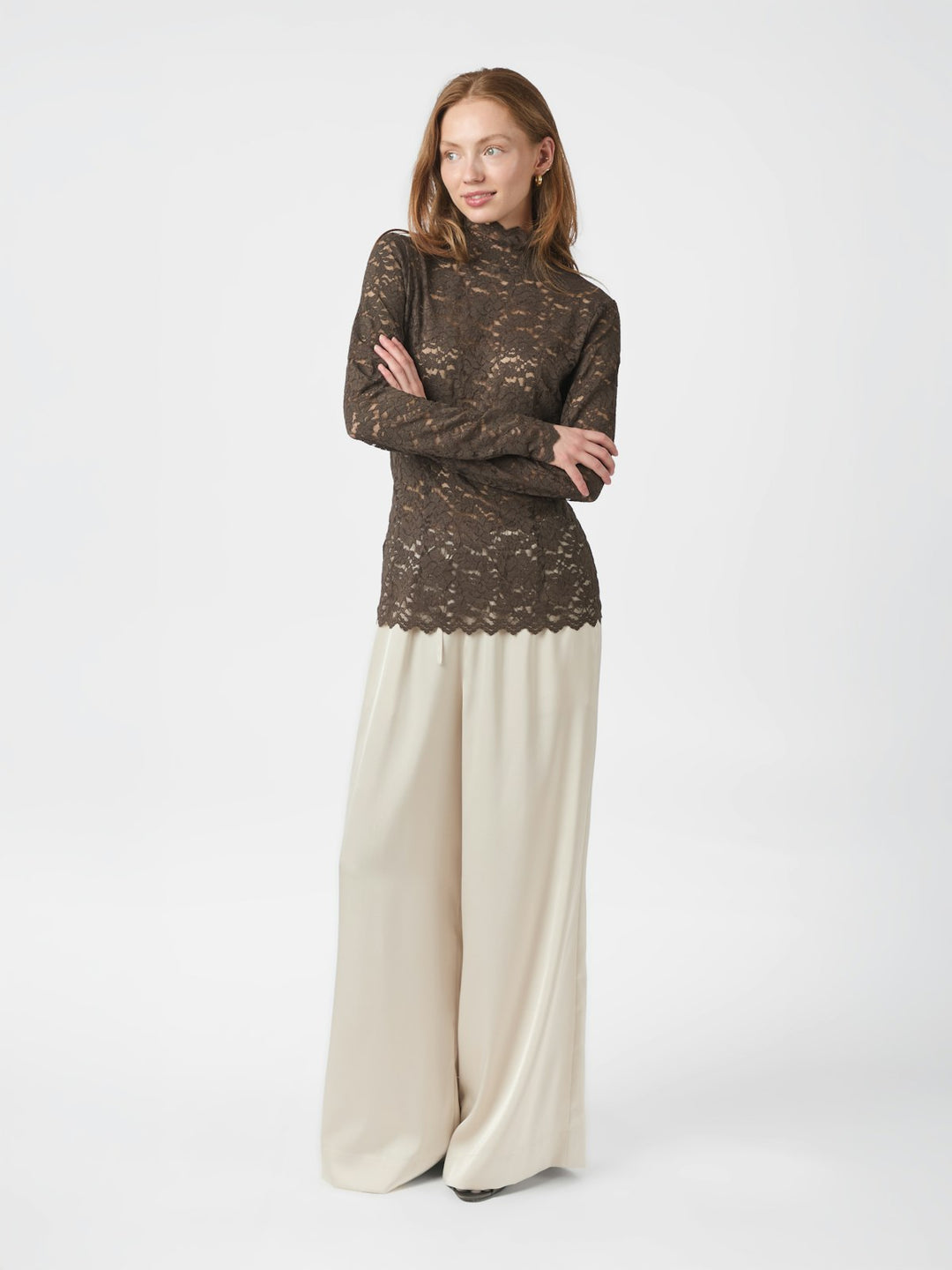 Liza Laceflower Blouse  Chocolate Brown