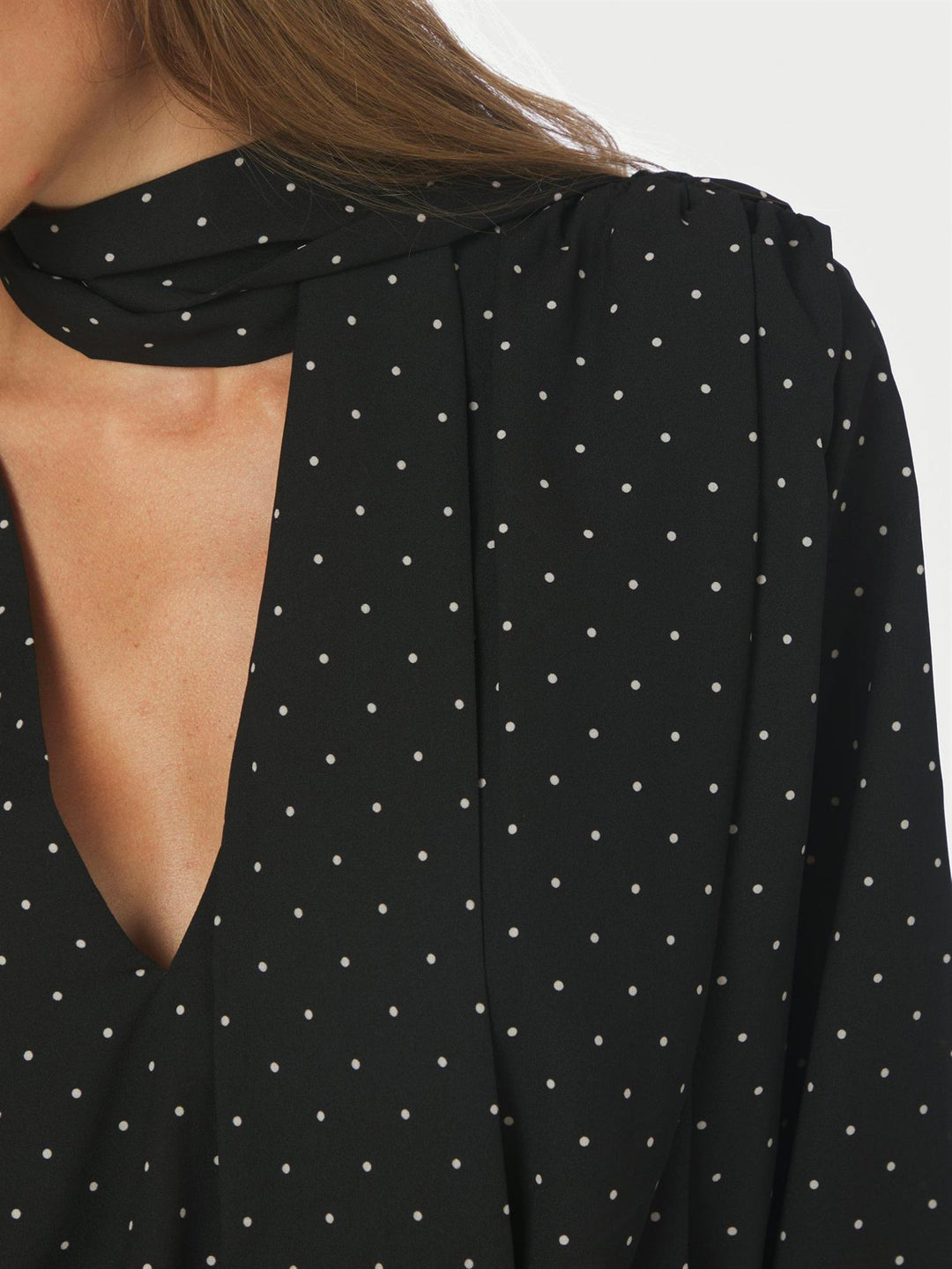Ettalie Dot Blouse Black