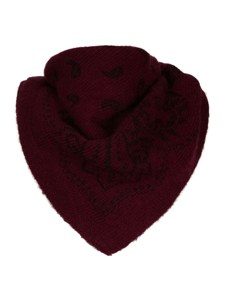 Adelina Paisley Knit Scarf Wine