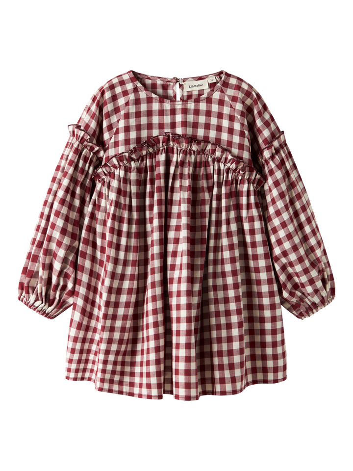 NMFRIO LS LOOSE DRESS LIL  Mellomrød