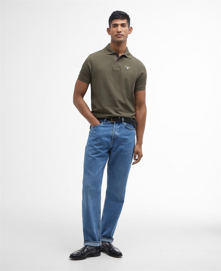 Tartan pique polo shirt  Olive