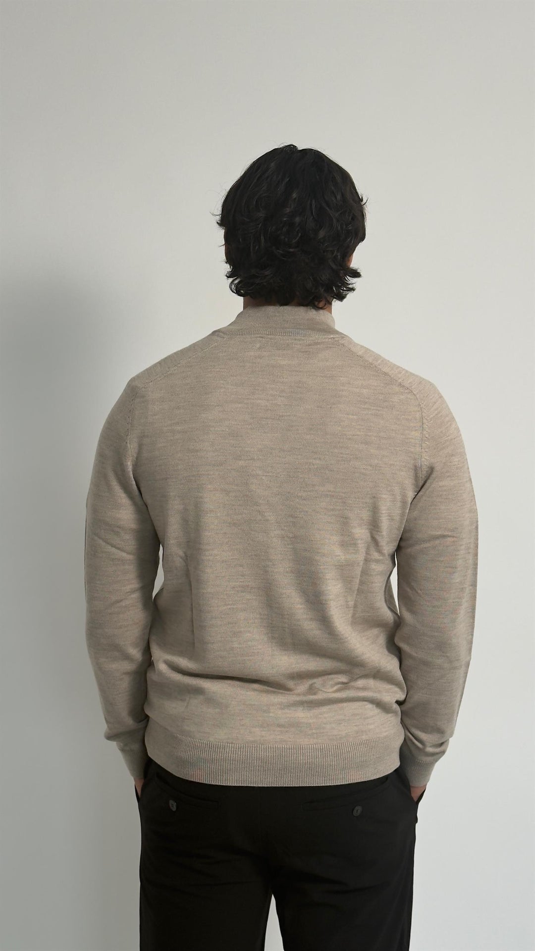 Merino John Zip  Khaki