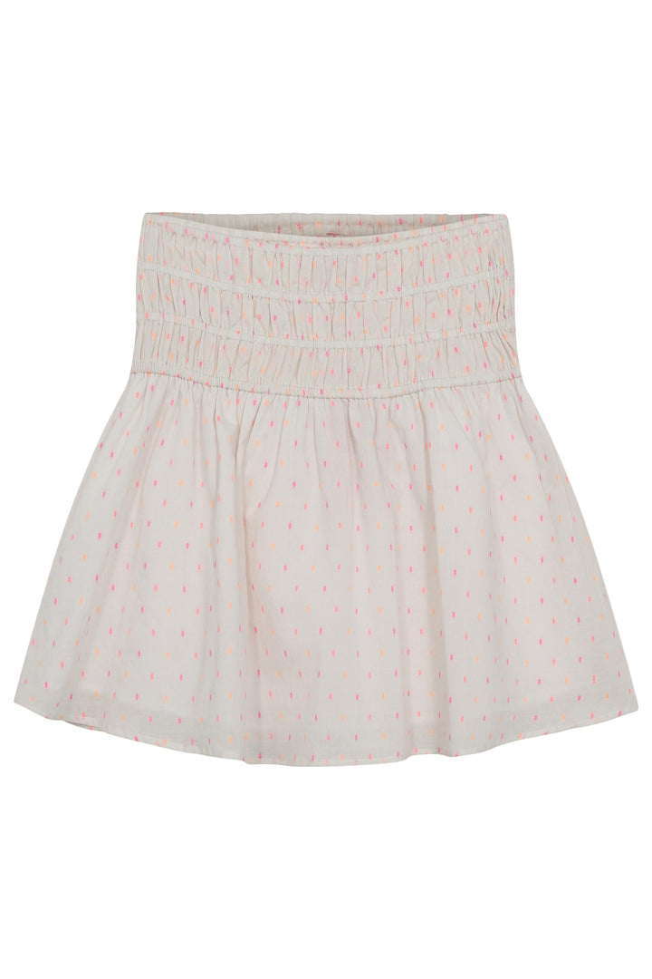 VELMA SMOCK SKIRT  Cream/ Orange Pink Dots