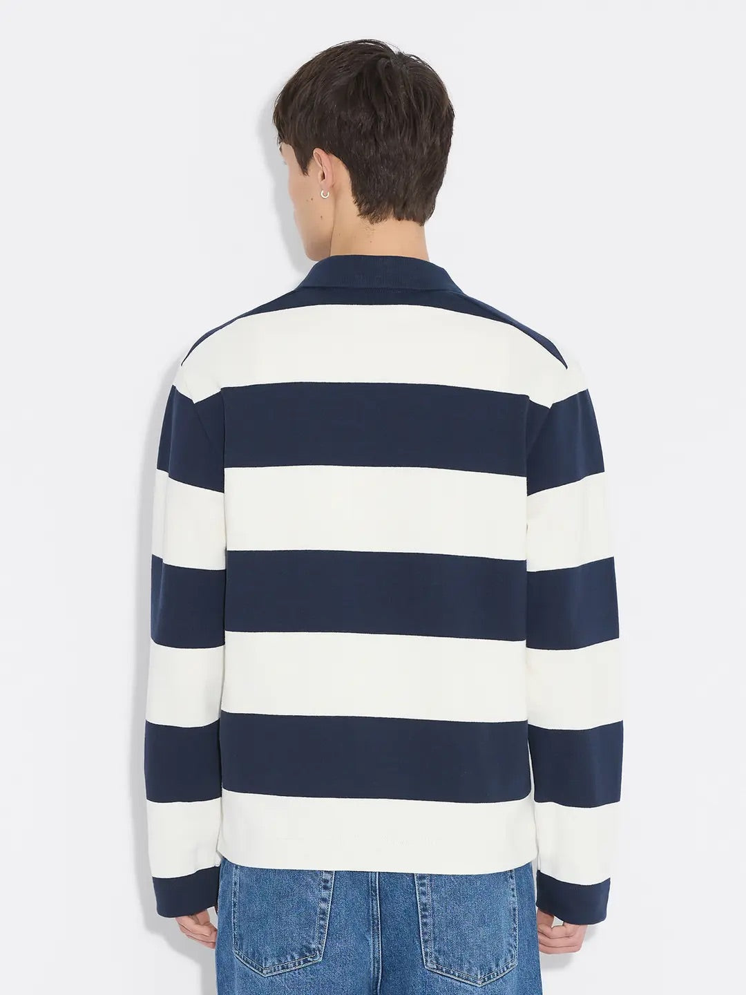 Rugby Polo  Navy Stripe