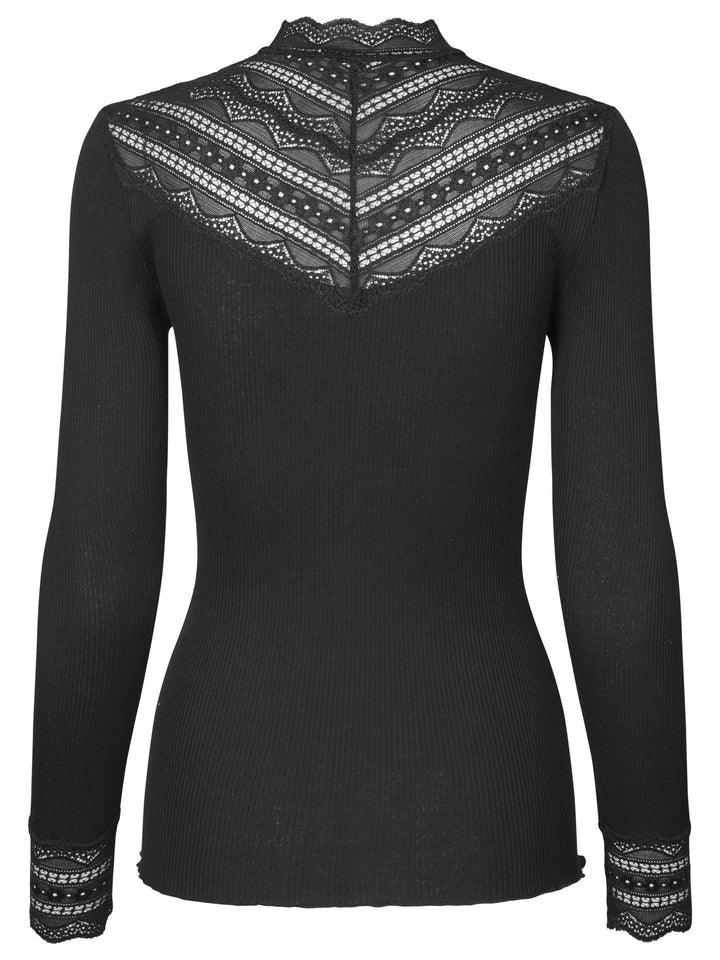 RWBenita LS Regular Lace T-neck T-shirt  Black