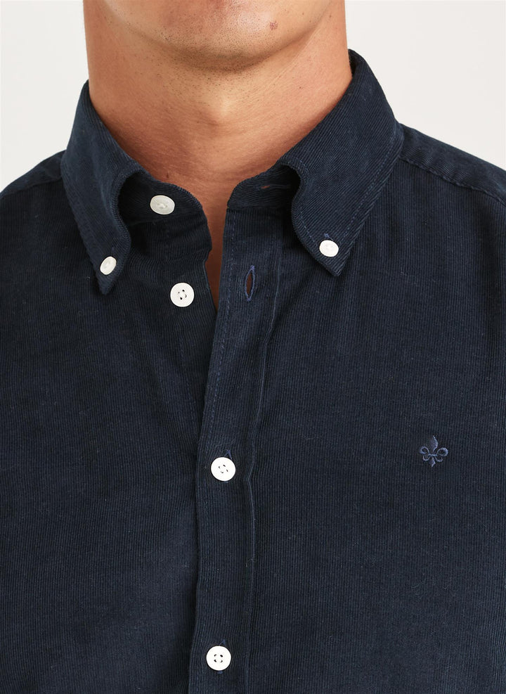 Douglas Cord Shirt-Slim Fit  Blue
