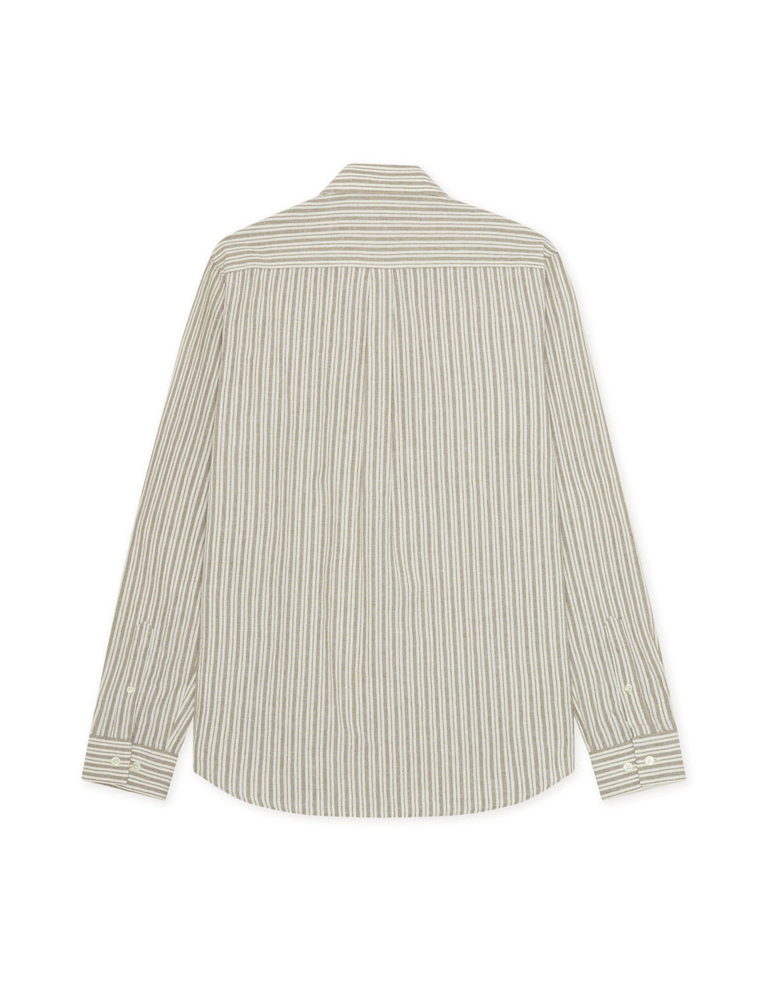 Stripe Cotton-Linen Shirt  Dark Sand