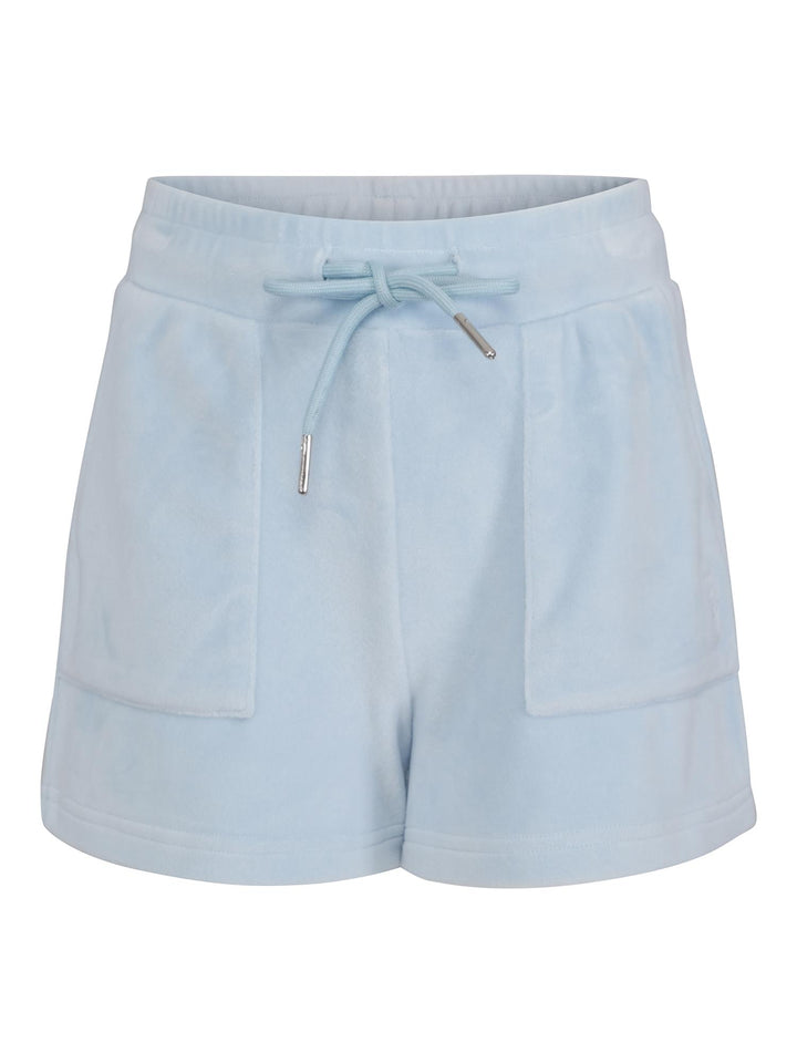 HERMINE VELOUR SHORTS  Pastel Blue