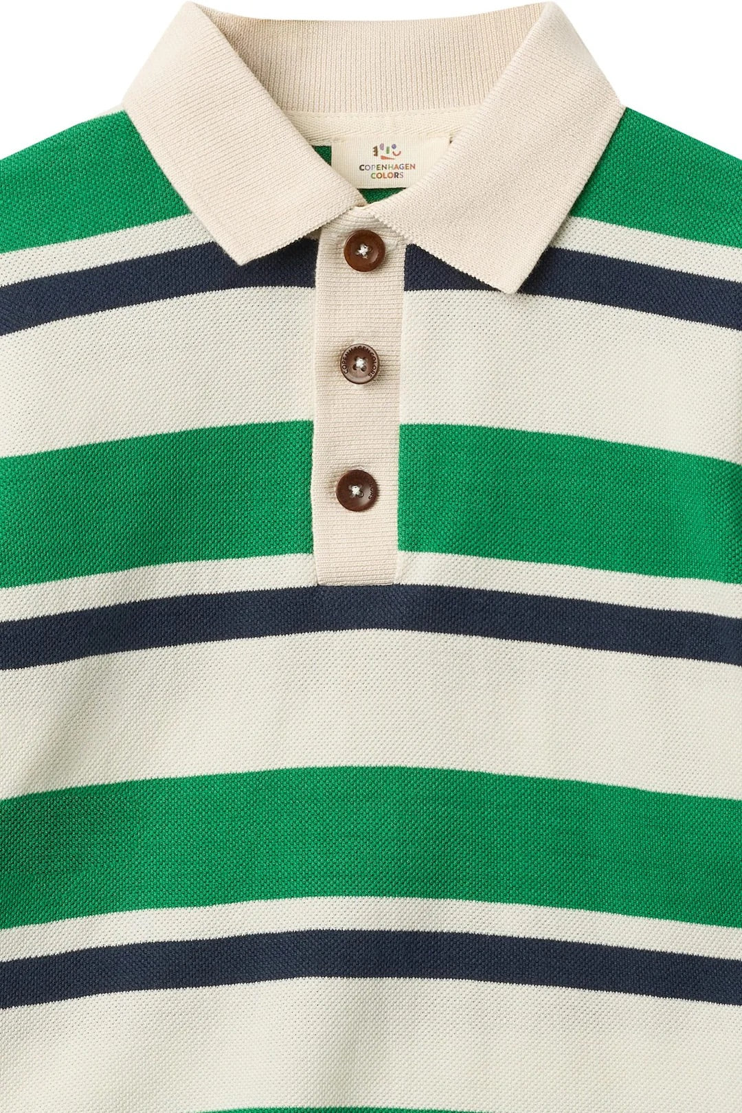 STRIPED PIQUE POLO W. LS  Sharp Green Comb.