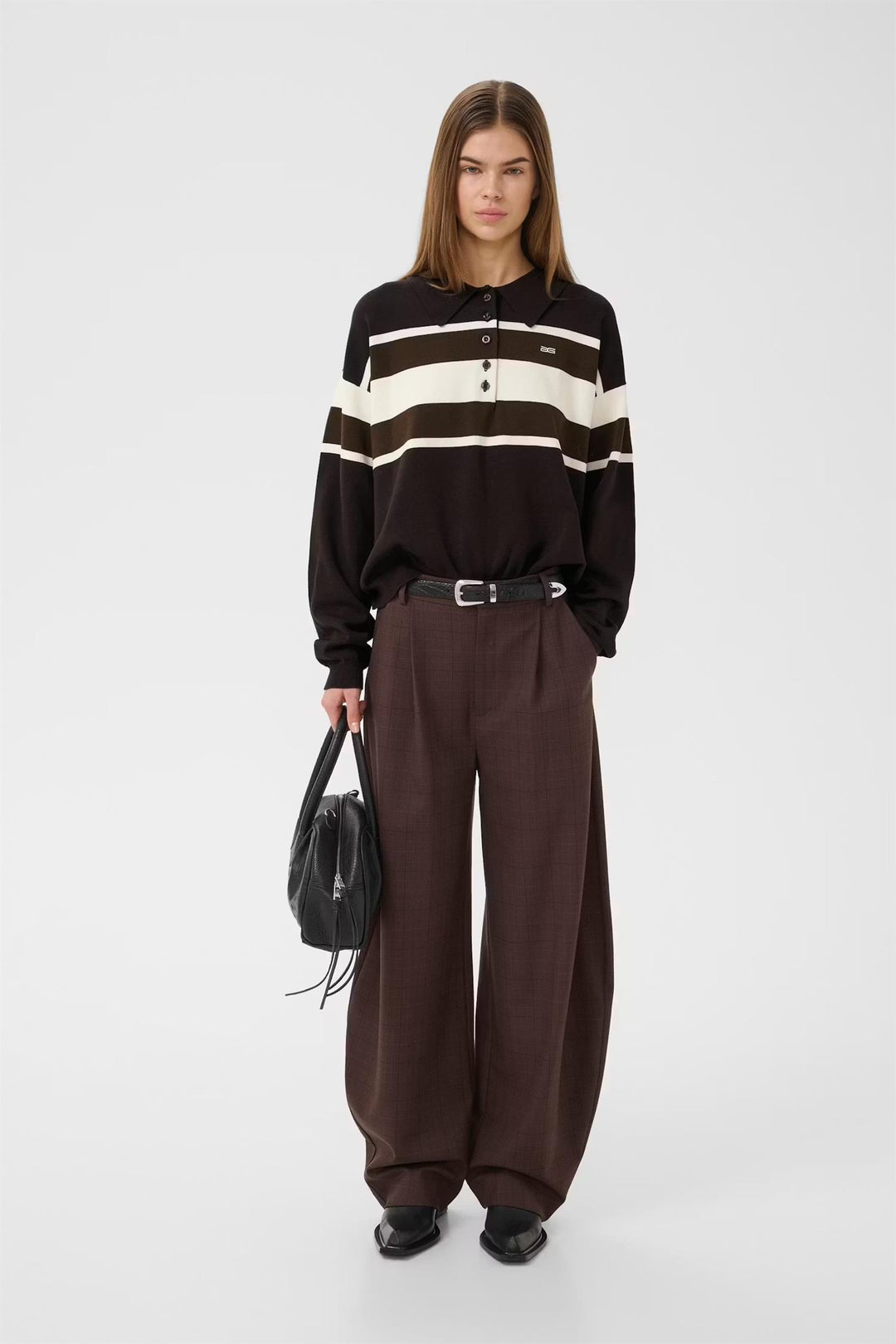 GZALEXU POLO PULLOVER  Ganache/Slate Black/Egret