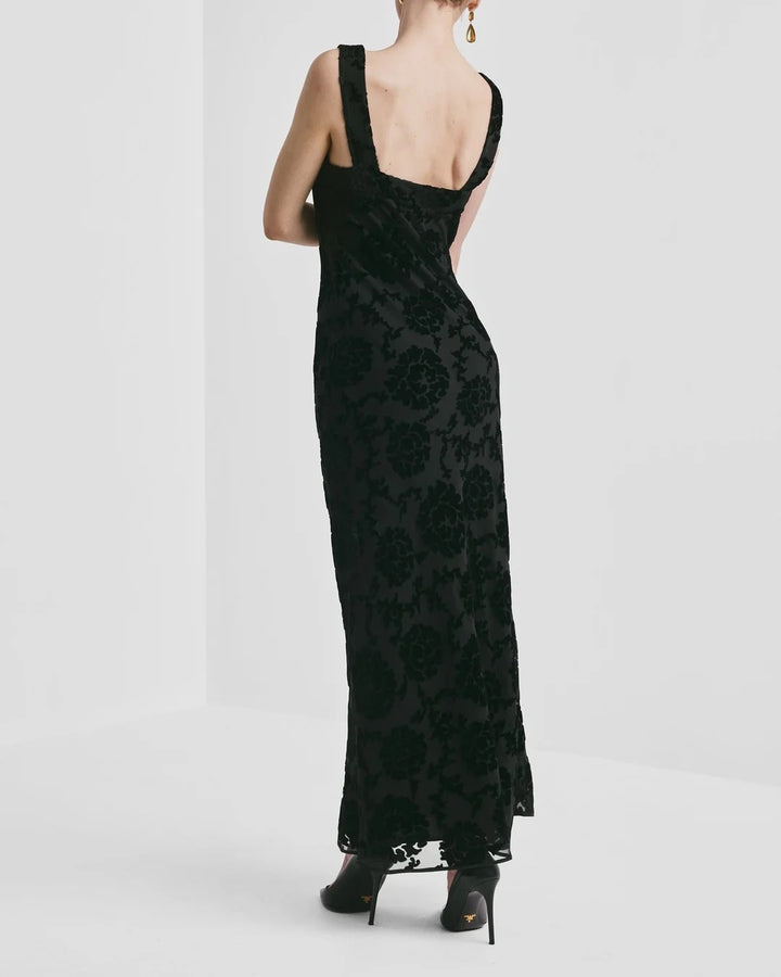 Velvet Strap Dress  Black